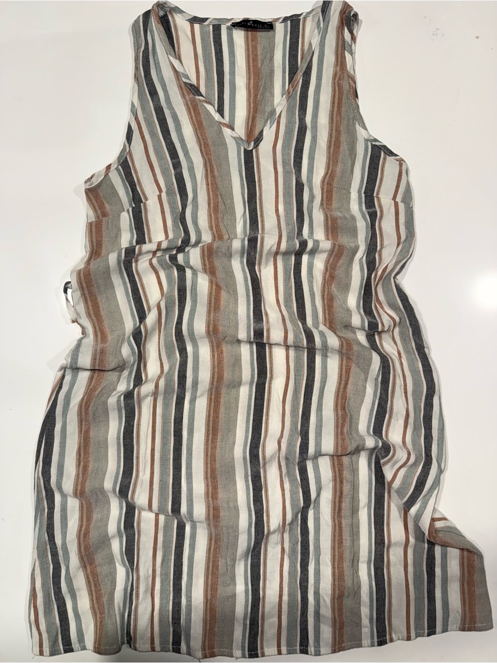 Emery Rose Striped Maxi Dress in Neutral Tones